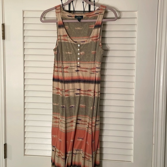 Ralph Lauren Vintage Soft Sleeveless Western - Southwestern Design Style Dress